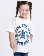 Make The Sea Trash Free Kids Tee – White - Image 2