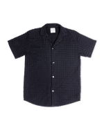 Orb Button Down Waffle Shirt – Black – Mens - Image 2