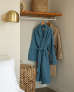 Micro Waffle Robe – Slate Blue - Image 3