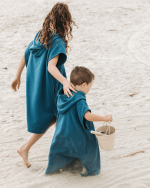 Terra Hooded Poncho Youth – Teal Blue - Image 4
