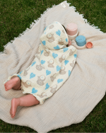 Little Fishies Gauze Receiving Blanket – Natural - Image 2