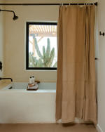 Micro Waffle Shower Curtain Beige - Image 7
