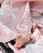 Baby Turtle Gauze Receiving Blanket Single with Pouch - Image 5