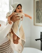Choo-Choo Train Gauze Hooded Blanket Single - Image 2