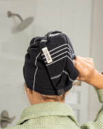 Classic Hair Towel – Black - Image 4
