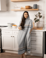 Border Classic Stripe Poncho – Grey - Image 8