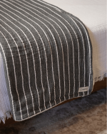 Dreamy Stripe Plush Blanket – Black - Image 7