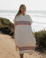 Border Classic Stripe Poncho – Red / Navy - Image 9