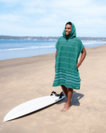 Classic Stripe Hooded Poncho – Rain Forest - Image 9