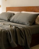 Classic Micro Twill Solid Melange Sheet Set Moss - Image 6