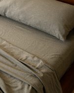 Classic Micro Twill Solid Melange Sheet Set Moss - Image 8