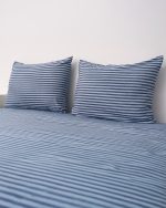 Classic Micro Twill Stripe Melange Pillowcase Set Indigo - Image 2