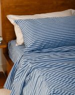Classic Micro Twill Stripe Melange Pillowcase Set Indigo - Image 4