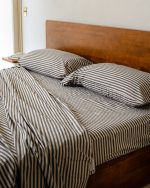 Classic Micro Twill Stripe Melange Flat Top Sheet Steel Grey - Image 5