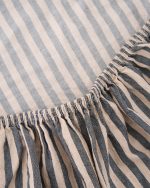 Classic Micro Twill Stripe Melange Fitted Sheet Steel Grey - Image 3