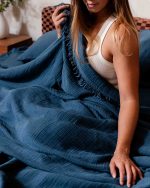 Lara Dark Denim – PARTY BLANKET™ – Queen