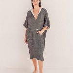 Falta Gauze Hooded Poncho – Black