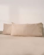 Luxe Sateen Pillowcase Set Beige - Image 4