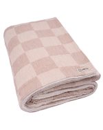 Cloud Checker Plush Blanket – Beige - Image 4