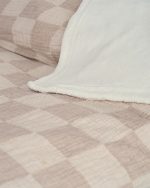 Cloud Checker Plush Blanket – Beige - Image 6