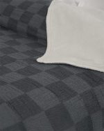 Cloud Checker Plush Blanket – Black - Image 6
