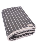 Dreamy Stripe Plush Blanket – Black - Image 4