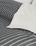 Dreamy Stripe Plush Blanket – Black - Image 6