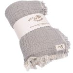 Little Fishies Gauze Receiving Blanket – Grey