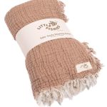 Little Fishies Gauze Receiving Blanket – Warm Taupe