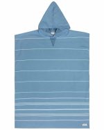 Classic Stripe Hooded Poncho Slate Blue - Image 2
