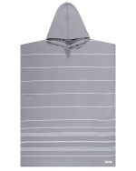 Classic Stripe Hooded Poncho – Grey - Image 7