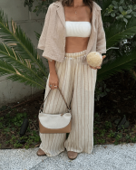 Sagar Gauze Crop Shirt – Pant Set - Image 2