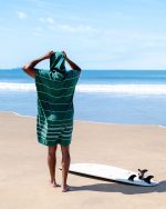 Classic Stripe Hooded Poncho – Rain Forest - Image 2