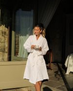 Micro Waffle Robe – Frost White - Image 2